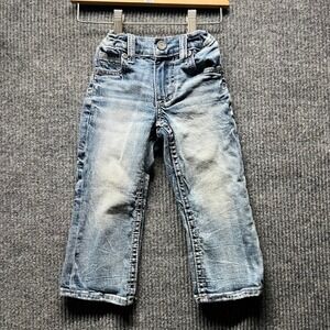 BKE Jake Jr Jeans Kids Size 3 Light Wash Denim Distressed Adjustable Waist